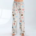 thumbnail image 5 of Hearthz Valentines Pajamas for Women Pants Love Heart Graphic Womens Pajamas Pants Drawstring Wide Leg Holidays Sleep Pants Women, 5 of 7