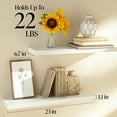 thumbnail image 2 of Ophanie 22.5 inch 2 Pack Wood Floating Shelves, Hanging Float Shelf for Wall Mounted Decorative Shelves, 6.7 x 23 Inch, Set of 2, White, 2 of 8
