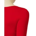 thumbnail image 6 of J. METHOD Women's Long Sleeve Scoop Neck Crop Top Solid Basic Casual Cropped T Shirts NEWT19 Red L, 6 of 6