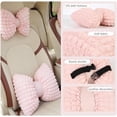 thumbnail image 4 of 4 Pieces White Bow Shaped Car Headrest Pillow and Lumbar Support Pillow for Car Driving Seat Decor, 4 of 8