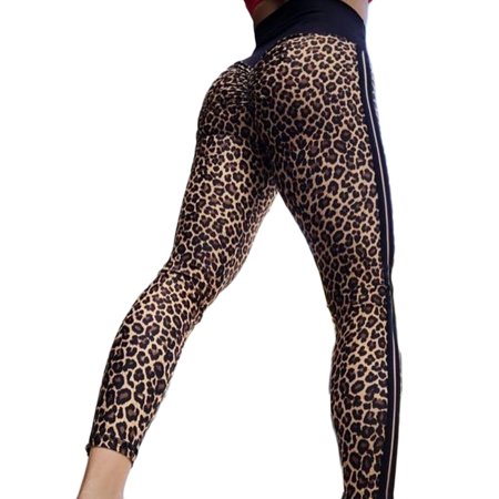 Women's Leopard Print Ruched Butt Lift High Waist Yoga Leggings Sports Fitness Stretch Workout Gym Pants Skinny (Best Leggings For Butt)
