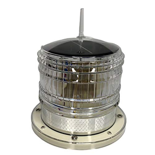 Steady-ON or Flashing 2NM IP67 Solar LED Marina Dock Barge Boat Safety Beacon Light - Cool White - Walmart.com