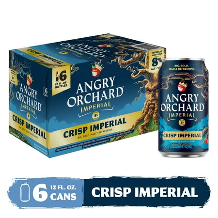 Angry Orchard Crisp Apple Imperial Craft Hard Cider, 6 pack, 12 fl oz Cans, 8% ABV