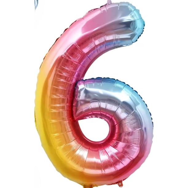 Yanonmyfd Globos de 40 pulgadas de números de papel de aluminio para helio, globos para fiestas de cumpleaños, banquetes, decoración digital (ROSEGOLD5),MORADO6