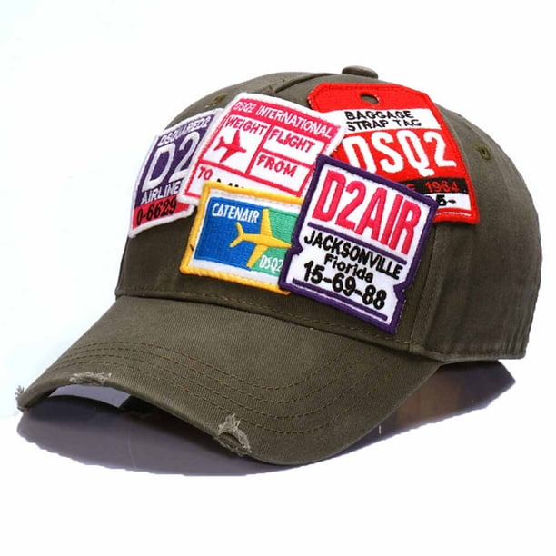 Gorra de béisbol DSQS2 de mezclilla para hombre ajustable de 57 a 59 cm de circunferencia
