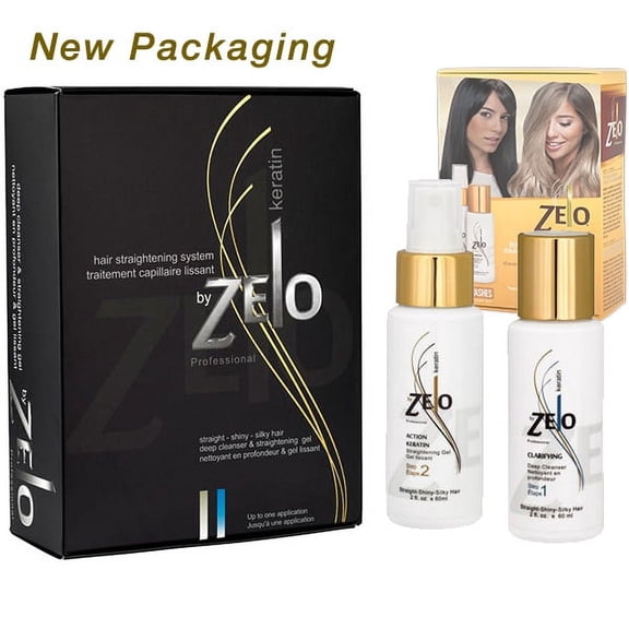 ZELO Smoothing Brazilian Keratin Hair Treatment Kit - Eliminates Frizz, Straightens Hair and Helps Keep Smooth, Shiny, Silky Hair For All Hair Types.