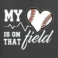 thumbnail image 2 of Wild Bobby, My Heart Is On That Baseball Field, Sports, Women Graphic Tee, Charcoal, Medium, 2 of 4