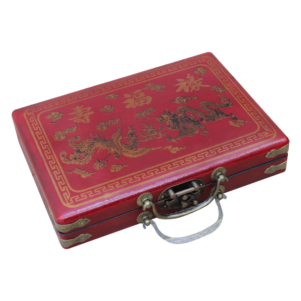 Portable Mahjong Set 146 Tiles Mah-jong with Case Dices indicator Game All Set