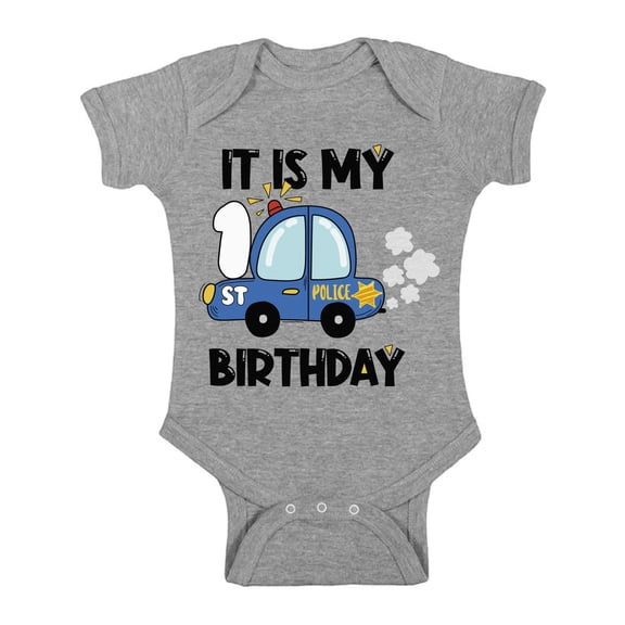 Awkward Styles My 1st Birthday Baby Bodysuit Police Car Romper Future Policeman Top