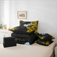 thumbnail image 6 of jejeloiu Rustic Flower Floral 7-Piece Bedding Comforter Set,Vintage Aesthetic Desgin King Bedding Sets,Orange Black Blue Bed Sheets For Adult,Ultra Soft Home Decor Reversible, 6 of 8