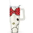thumbnail image 2 of 40oz Hello Kawaii Cat Cute Stainless Steel Tumbler with Lid and Straw,Spill Proof Travel Cup Double Wall Vacuum Insulated Coffee Mug with Handle Cameosa, 2 of 7