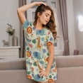 thumbnail image 3 of Gukieu Jungle Animals Print Women's Nightgown, A-line Round Neck Short-sleeved Nightgown Pajamas Home Wear Suitable for Home and Outing, 3 of 6