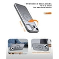 thumbnail image 3 of Dteck Camera Metal Ring Stand Case for iPhone 15 Plus / 14 Plus,Shockproof TPU Magnetic Mag-Safe Case Matte PC Slim Back Cover,Grey, 3 of 6