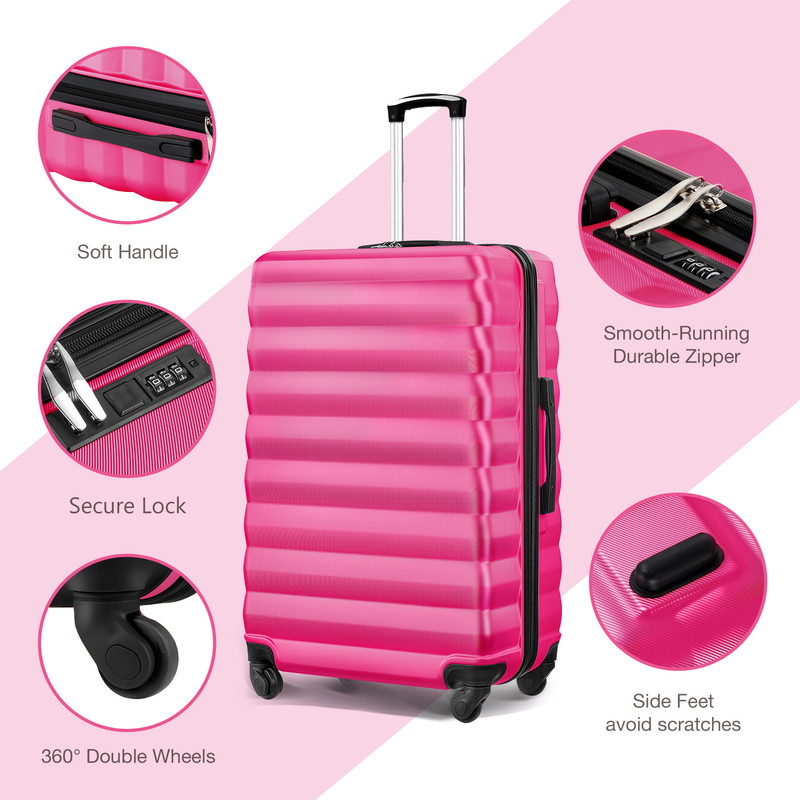 Gowill 9-Piece Hardside Luggage Set with Packing Cubes, Rose photo 4