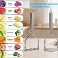 thumbnail image 6 of 2PCS Potato Masher Set, Stainless Steel Smasher Kitchen Tools for Perfect Mashed Potatoes, Guacamole, Beans, Vegetables, Fruit, Meat Butter & Puree & More, 6 of 7