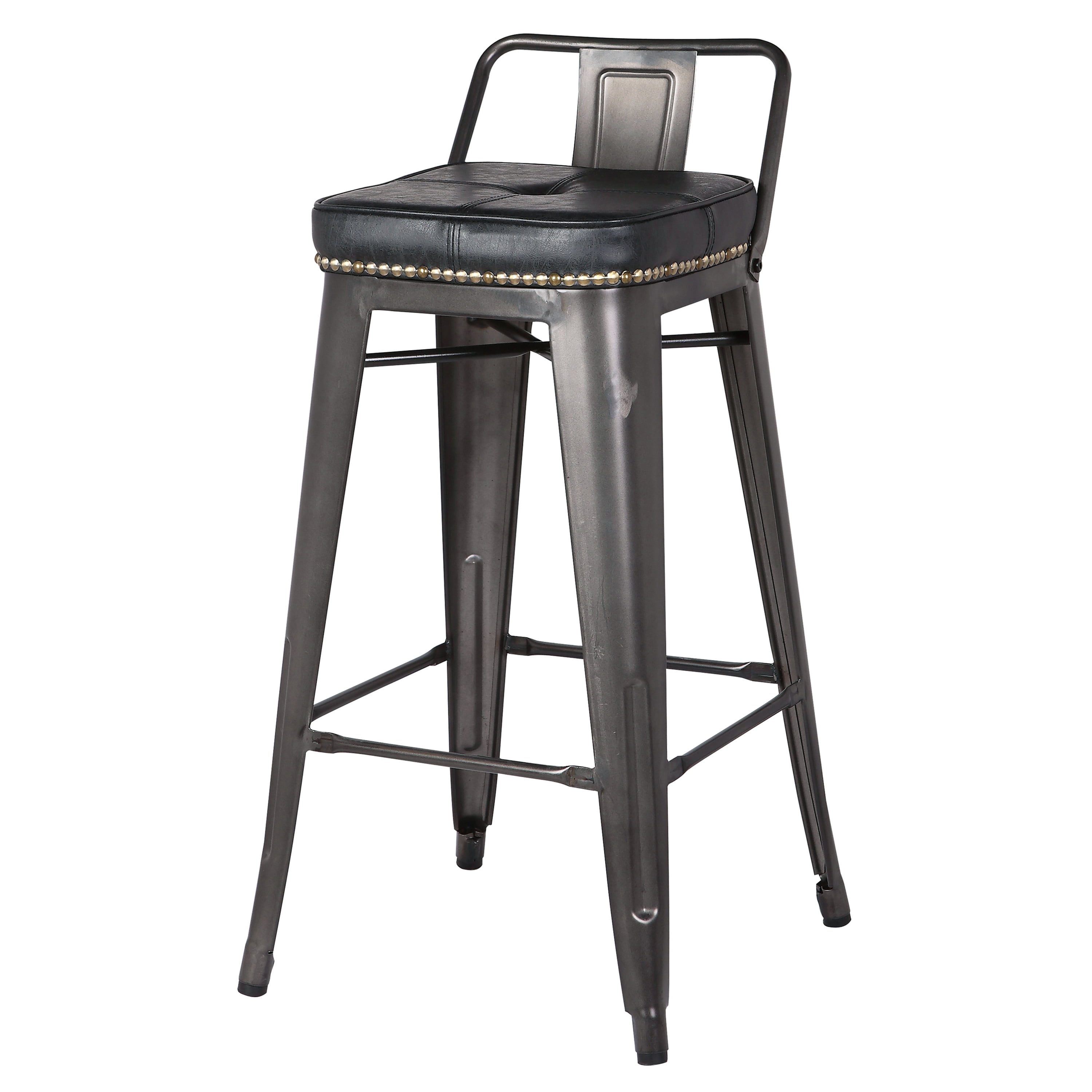 Metropolis PU Leather Low Back Counter Stool,Set of 4 - Walmart.com