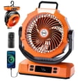 thumbnail image 1 of Ventilador de camping Sireck recargable de 4000 mAh con luz LED (naranja), 1 of 7