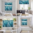 thumbnail image 6 of Modern Turquoise Kitchen Curtains Sets for Windows 36 Inch Length, Abstract Teal Gold Marble Textured Rod Pocket Window Treatments Tier Curtains and Valances Set for Bedroom/Bathroom, 6 of 8
