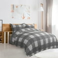 thumbnail image 4 of PiccoCasa 3Pcs All Season Plaid Bedding Comforter Set Queen White Gray, 4 of 7