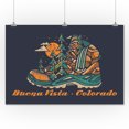 thumbnail image 3 of Buena Vista, Colorado, Hiking Boot (24x36 Giclee Gallery Art Print, Vivid Textured Wall Decor), 3 of 3