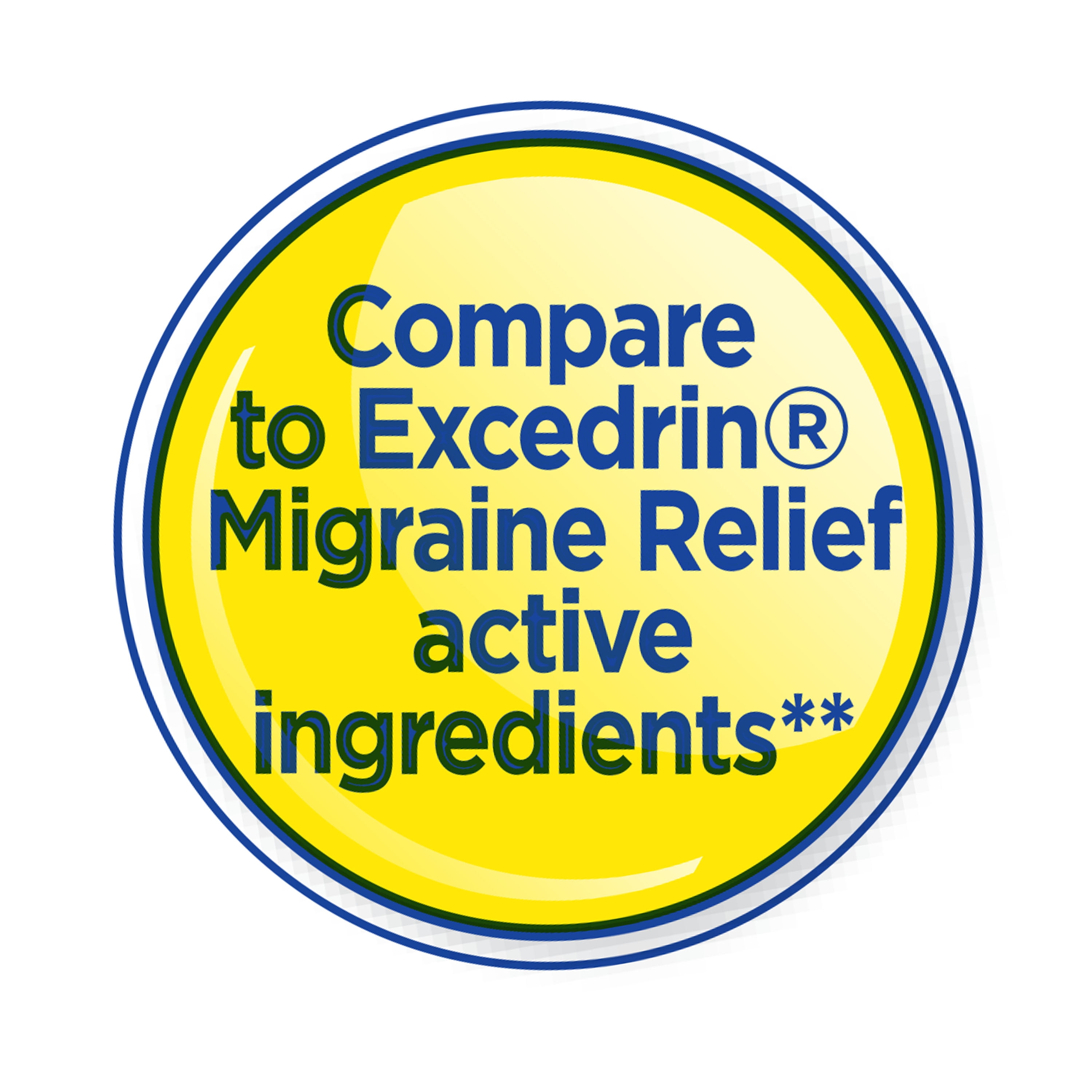 (3 pack) Equate Migraine Pain Relieving Aid Acetaminophen Aspirin and Caffeine Tablets, 100 Count, Compare to Excedrin® Migraine Relief Active Ingredients