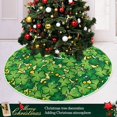 thumbnail image 6 of FMSHPON CloverGolden Beads Xmas Christmas Tree Skirt Stand Mat for Holiday Party Decoration Indoor Outdoor 36 inches, 6 of 6