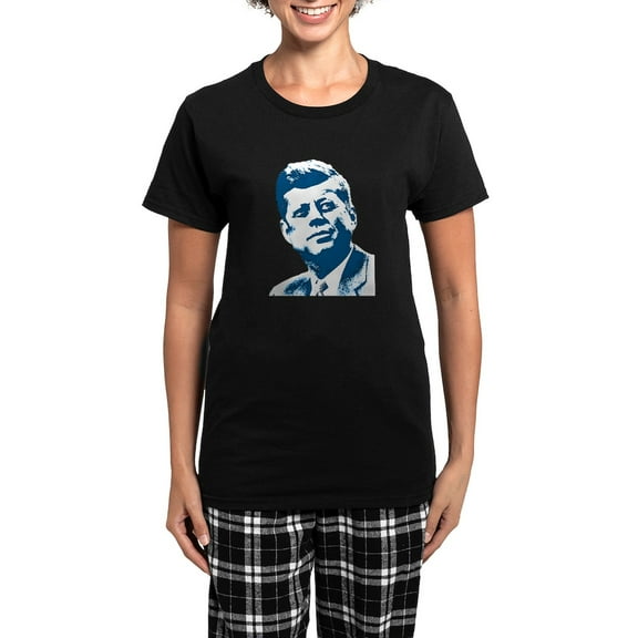 CafePress - John F Kennedy Tribute Women's Dark Pajamas - Women's Short Sleeve Print T-Shirt and Pants Dark Cotton Pajama Set