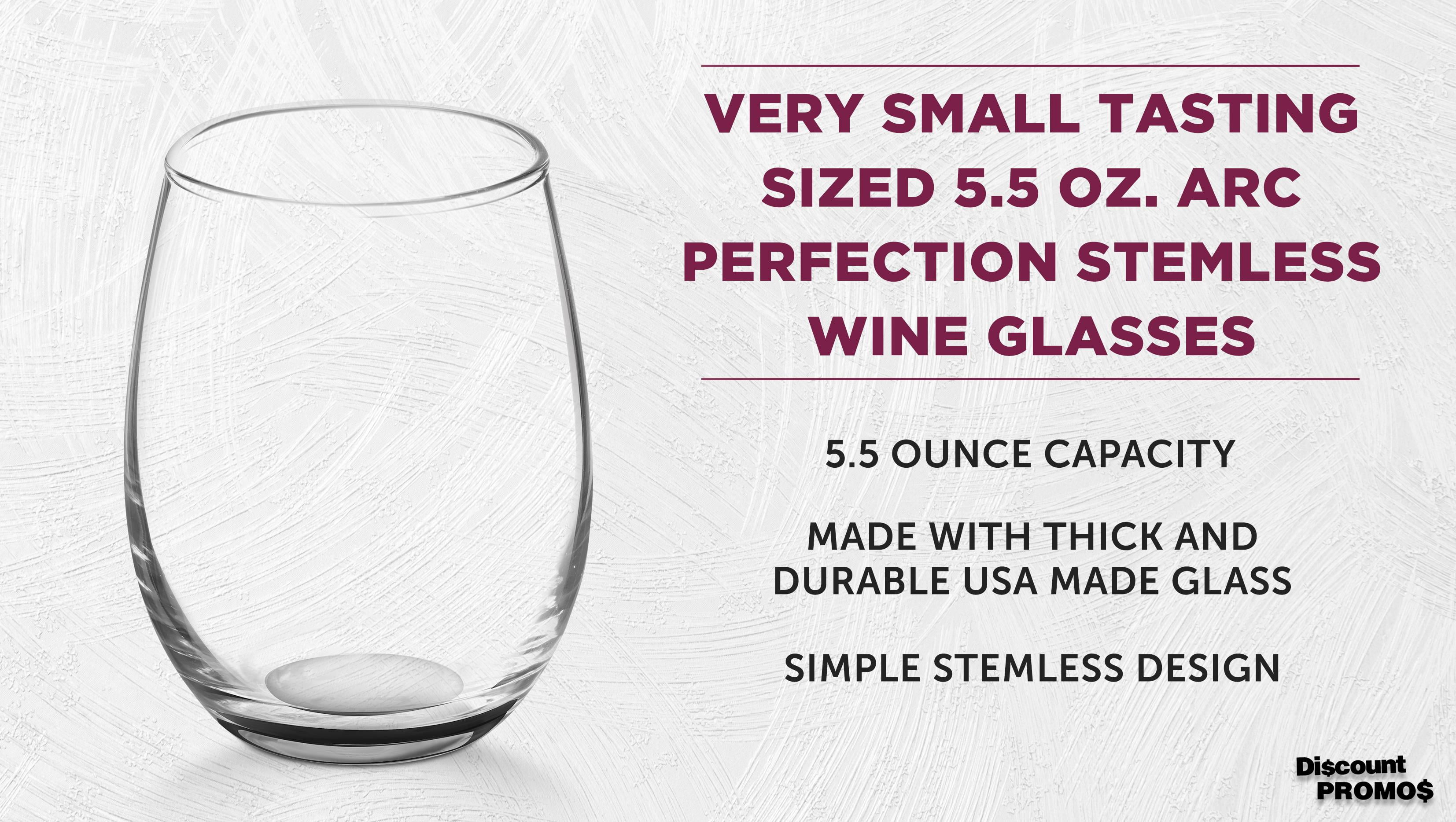 Stemless Wine Glasses by ARC 5.5 oz. Set of 12, Bulk Pack - Perfect for Hotel, Bar, Restaurant or Lounge - Black