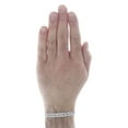 thumbnail image 7 of 10K White Gold Round Diamond Cuban Link Frame 8mm Bracelet 8.50" Pave 3/4 CT., 7 of 7