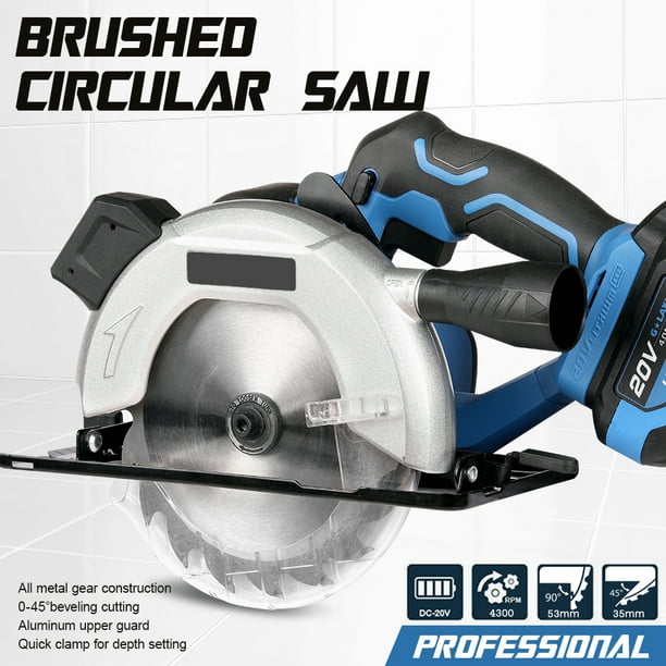 Cordless Circular Saw with 20V 4.0ah Battery and Fast 4300rpm