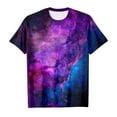 thumbnail image 4 of Gyexs Neon Shirts for Girls 3D Graphic Round Neck T-Shirt Oversized Tops Summer Holiday #03 Purple 4-5 Years, 4 of 4