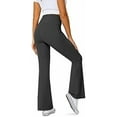 thumbnail image 4 of Women's Flare Leggings with Pockets-Crossover High Waisted Bootcut Yoga Pants-Tummy Control Bell Bottom Leggings, 4 of 13
