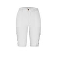thumbnail image 6 of Kinrui Womens Capris with Pockets Stretch Lightweight Casual Cargo Pants Rolled Summer Outdoor Cropped Trousers White L, 6 of 9