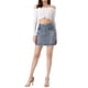 thumbnail image 2 of FALDA DE JEAN PARA MUJER CHIC INSPIRADA, CIERRE FRONTAL, AJUSTE SLIM, CINTURA ALTA, MINI FALDA DE JEAN XL GRIS AZUL, 2 of 5