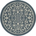 thumbnail image 2 of Safavieh Courtyard Nanda Botanical Indoor/Outdoor Area Rug, Navy/Beige, 5'3" x 5'3" Round, 2 of 10