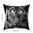 thumbnail image 3 of Lilixerw Tiger Animal Print Linen Pillow Cover 18x18 Inch,with Zipper,Animal Decorative Cushion Cover for Sofa Living Room Bed,Black, 3 of 6