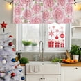 thumbnail image 5 of Pink Roses Curtain Valances for Windows, Kitchen Valance Window Treatments Panel 2 Pack, Retro Flower Floral Botanicall Plant Leaf Rod Pocket Short Curtains for Bathroom Bedroom 42 x 12 Inch, 5 of 8