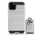 thumbnail image 3 of Apple iPhone 11 PRO Phone Case Heavy Duty Brushed Texture Slim Hybrid Shock Proof Dual Layer Hard PC & Soft TPU Armor Defender Protective Rubber Rugged SILVER Thin Cover for Apple iPhone 11 Pro / 5.8", 3 of 5