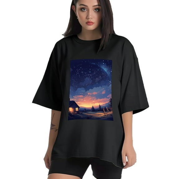 Plus Size Shirt for Women Black Tops for Women Short Sleeves Shirt for Women Night T Shirt Crewneck Shirt for Women XS