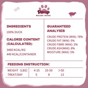 PAWUP Freeze Dried Duck Treats for Dog and Cat, Raw Single Ingredient Duck Breast, Grain Free, High Protein Snacks for Training, 4.6oz