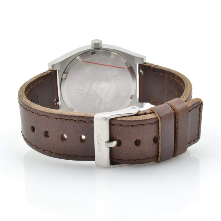 Nixon A11372872 Unisex Time Teller Silver Dial Brown Strap  display picture 1