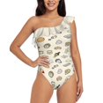 thumbnail image 1 of Cheese Pattern Sexy Ruffle Print Swimwear Women One Piece Swimsuit Female Monokini Bathing Suit Cheese Pattern Love Cheesy, 1 of 5