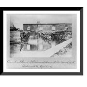 Historic Framed Print, [Canal and ruins of Richmond and Danville Railroad Depot, Richmond, Va., April 1865], 17-7/8" x 21-7/8"