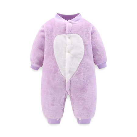 

YWDJ 2022 Onesies for Baby 59-90 Newborn Infant Baby Girl Boy Thick Warm Romper Multicolor Cute Print Jumpsuit Purple 12 Months