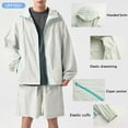 thumbnail image 3 of 2 Piece Outfit Sets for Men Zipper Jacket with Pockets and Shorts Casual Workout Athletic Outfits Set, L, 3 of 8