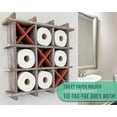 thumbnail image 6 of Comfify Tic Tac Toe Toilet Paper Holder, Metal, Freestanding or Wall-Mounted, Distressed White Bathroom Accessory, 6 of 8
