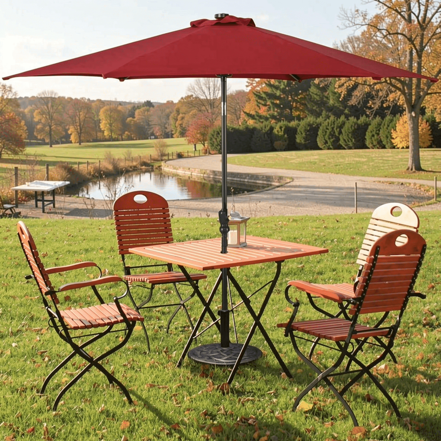 Biotree 22 Inch Heavy Duty Round Umbrella Base Stand Bronze - Heavy Duty Outdoor Patio Stand for Market and Offset Umbrellas