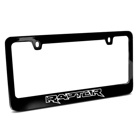 Ford F-150 Raptor Outline Black Metal License Plate Frame