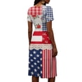 thumbnail image 5 of 4th Of July Patriotic Dress American Flag Print A-Line Independence Day Dresses Trendy Casual V Neck Short Sleeve Usa Beach Holiday Dresses, 5 of 5