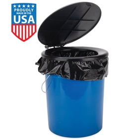 Camco Toilet Bucket with Seat and Lid - Attached Carry Handle - 5-Gallon, Polymer, 13.4-Inches (41549)